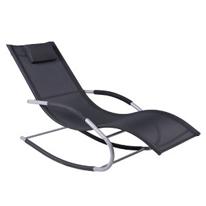 Dracelo Zero Gravity Rocking Chair Outdoor with Removable Pillow and Durable Weatherproof Fabric - 1 of 4