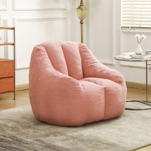 CAVINAS Teddy Fabric Fluffy Bean Bag Chair for Adults,Tufted Lazy Sofa Chair with Memory Foam,Modern Lounge Chair for Living Room - 1 of 4