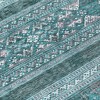 Teal Blue Ivory And Gray Southwestern Washable Indoor Outdoor Area Rug - 4 of 4