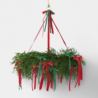 Hanging Ribbon Holiday Wreath - Threshold™