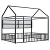 KIGFTSOD Metal Bed House Bed Frame with Fence and Shelves - 3 of 4