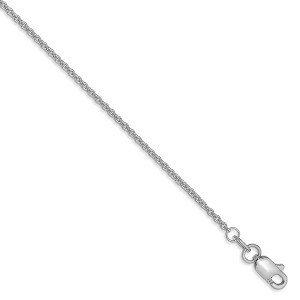 Black Bow Jewelry 1.5mm 10k White Gold Solid Cable Chain Anklet - 1 of 4