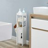 VECELO Bathroom Storage Cabinet Open Shelves Bathroom Organizer Rack with Toilet Paper Holder and Door - 3 of 4