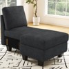 Belffin Right-Facing Storage Chaise Module - Expandable Chenille Sectional with Hidden Compartments & Quick Assembly - 3 of 4
