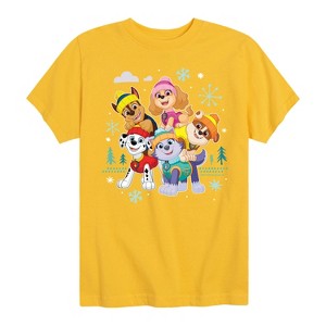 Boys' - Paw Patrol - Skye Everest Rubble Chase Marshall Winter Group Short Sleeve Graphic T-Shirt - 1 of 4