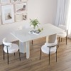 Okak Mid-Century Modern Dining Chairs Set of 2, Round Upholstered with Curved Back & Metal Legs, Boucle Kitchen Dining Room Side Chairs - 3 of 4