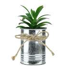 Northlight 6" Tropical Artificial Plant in Tin Planter - Green/Silver