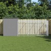 vidaXL Chicken Cage with Extended Run - Galvanized Steel, Light Gray - Features Spacious Area, Mesh Covering, Protective Roof, and Latch Door - 2 of 4