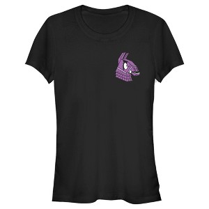 Juniors Womens Fortnite Llama Pinatas Pocket Logo T-Shirt - 1 of 4