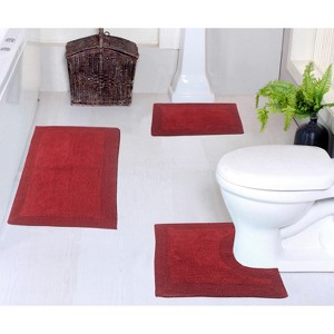 Home Weavers Luxury Collection 100% Cotton Tufted Bathroom Rug Set, Non-Slip Latex Bath Rug Set - 1 of 4