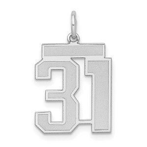 Black Bow Jewelry Sterling Silver, Jersey Collection, Medium Number 31 Pendant - 1 of 4