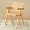 Vatros Rattan Dining Chairs Set of 2 Wooden Dining Chairs with Arms - 3 of 4