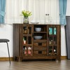 NicBex Farmhouse Sideboard Buffet Cabinet with Storage 42.3 Inch Kitchen Cabinet Large Capacity Coffee Bar Cabinet for Kitchen,Living Room,Brown - 2 of 4