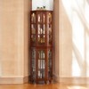70" Tall Display Cabinet,Corner Curio Cabinet with 4 Tempered Glass Shelves & Lighting System,Solid Wood Legs (Not Bulb) - 2 of 4
