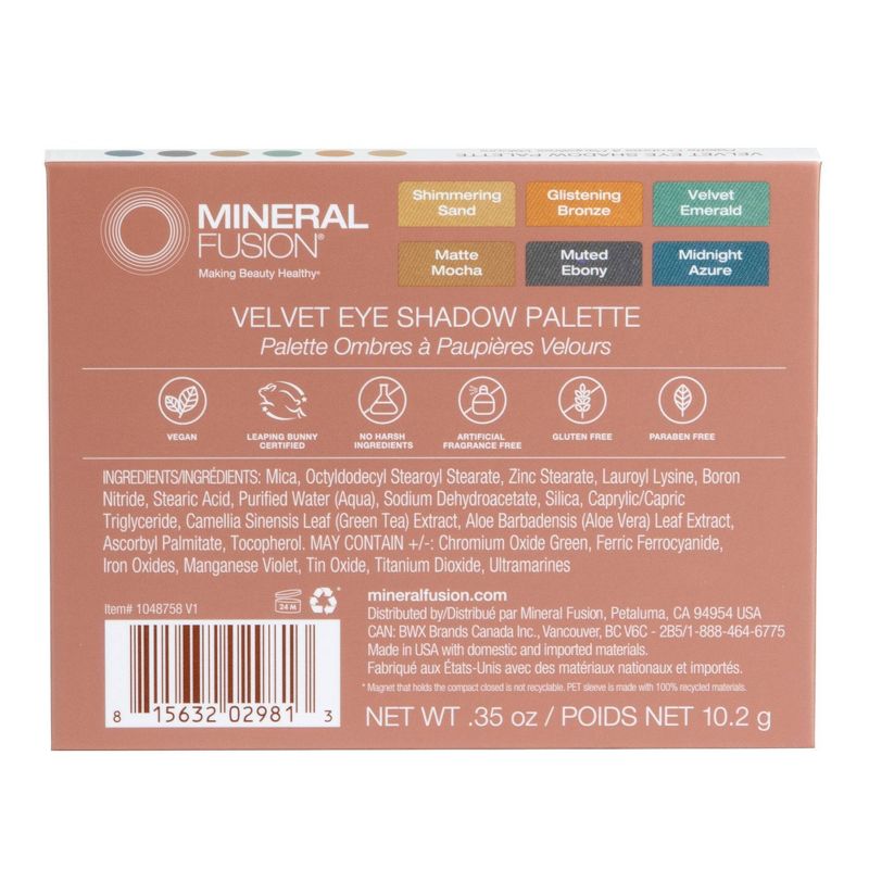 Mineral Fusion Shadow Palette - Velvet Eye - 0.35oz, 4 of 12