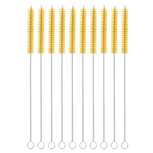 Unique Bargains Long Handle Wire Bristles Bottle Straw Cleaning Brushes 10 Pcs - 1 of 4