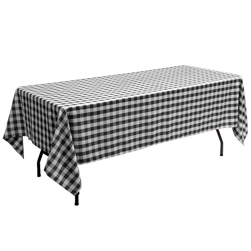 Tangkula 10PC 60x126" Rectangular Plaid Tablecloth Machine Washable Polyester Table Cover, 4 of 7