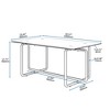 Syemin Modern Single Layer Glass Side Table, Coffee Table for Living Room, Dining Room, Bedroom, Gray, 39.37"*23.62"*17.71" - 2 of 4