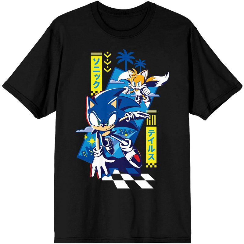 Sonic the Hedgehog Modern Sonic and Tails Men's Black Graphic Tee, 1 of 2
