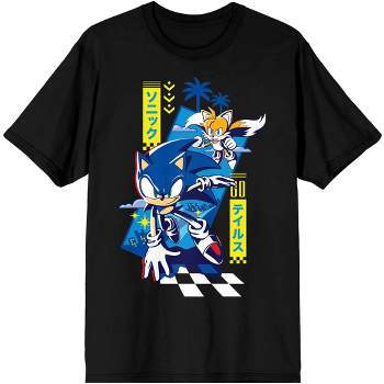 Sonic the Hedgehog Modern Sonic and Tails Men's Black Graphic Tee