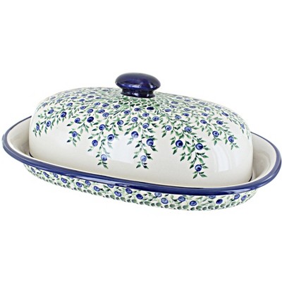 Blue Rose Polish Pottery 941 Zaklady Bread Container