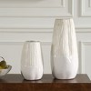 Uttermost Rustic Modern Blend White Caramel Textured Design Echo Ridge Vases, Set of 2 - 3 of 4