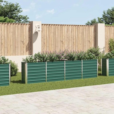 vidaXL Raised Bed Green Galvanized steel Large Durable Garden Planter