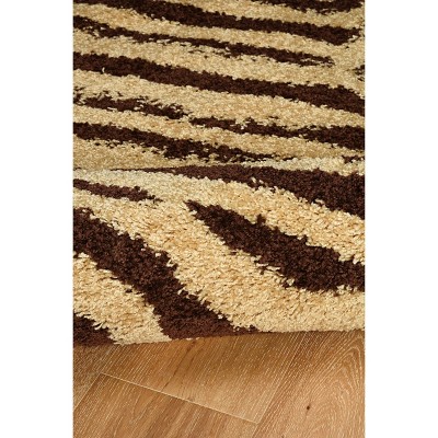 Reversible Moroccan-Inspired 5' x 7' Brown Shag Rug