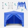 10×10 FT Gazebo, Portable Folding Canopy with Removable Sidewalls, UV-Resistant Gazebo, Gazebo with Weight Bag and Carry Bag-Coolbibila - 4 of 4