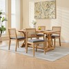 Okak French Country Dining Chairs Set of 2, Kitchen Side Chairs Exquisitely Carved Solid Wood Frame with Square Upholstered Back - 3 of 4