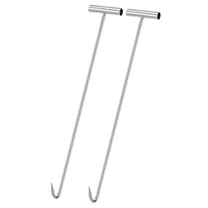 Unique Bargains Kitchen Butcher Shop Restaurant Stainless Steel T-Handle Meat Boning Hook 2 Pcs - 1 of 4