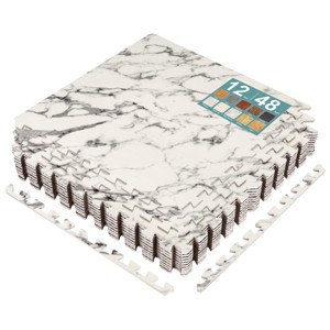 Sorbus Interlocking Wood Grain Print Floor Mats - 12 Pcs - 1 of 4