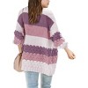 Girls Sweater Cardigan Open Front Longline Sweater Cable Knit Sweater Long Sleeve Color Block Sweater - 2 of 4