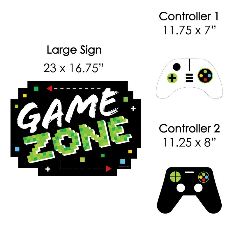 Big Dot of Happiness Game Zone - Yard Sign and Outdoor Lawn Decorations - Pixel Video Game Party or Birthday Party Yard Signs - Set of 8, 5 of 7