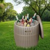 VisioGear Ice Buckets, Portable Ice Bucket Cooler with Table Top and Lid, Outdoor Drink Cooler Bar for Party, Pool, Brown, 16.17"*16.7"*17.3" - 2 of 4