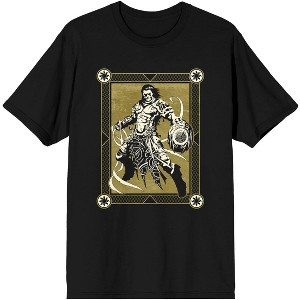Magic the Gathering Gideon White Card Mens Black Graphic Tee - 1 of 3