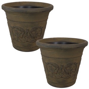 Sunnydaze Indoor/Outdoor Patio, Garden, or Porch Weather-Resistant Double-Walled Arabella Flower Pot Planter - 20" - 1 of 4