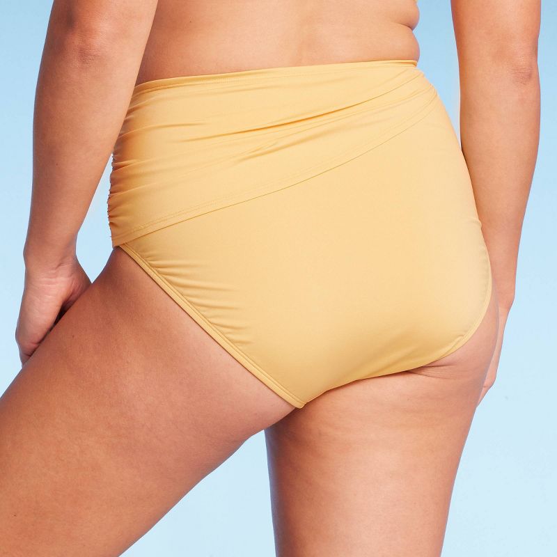 Women&#39;s Sash Tie High Waist Medium Coverage Bikini Bottom - Kona Sol&#8482; Yellow, 6 of 7