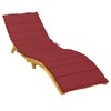 vidaXL Sun Lounger Cushion in Wine Red, 78.7"x23.6"x1.2" - Oxford Fabric Outdoor Patio Furniture Cushion with Soft Foam Fiber Filling - 3 of 4