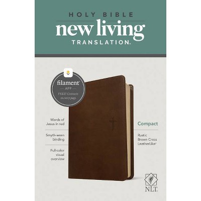 NLT Compact Bible, Filament Enabled Edition (Red Letter, Leatherlike, Rustic Brown) - (Leather Bound)