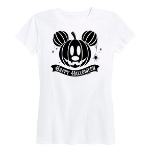 Women's - Disney - Mickey's Halloween Pumpkin Short Sleeve Graphic T-Shirt - 1 of 4