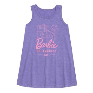 - Barbie - The Dreamhouse 60th Anniversary Graphic Sleeveless Aline Dress - 1 of 2