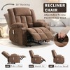 Rocker Recliner Chair with Heat and Massage, Nursery Recliner 360°Swivel Oversized Chairs for Adults,3 Positions,2 Side Pockets,Cup Holders,USB Ports - 4 of 4
