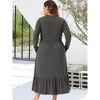 Agnes Orinda Women's Plus Size V Neck Flowy Tiered with Pockets Vacation Casual Maxi A Line Dresses - 4 of 4
