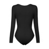 Coolmee Women's Ribbed Slim Fit Jumpsuit Long Sleeve Slim Fit Low Cut Top Ribbed Zipper Square Off Shoulder Jumpsuit - 4 of 4