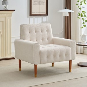 Sapphtopaz 1pc Accent Chair with Tufted Back Lounge Chair Living Room Chair Comfy Chair for Living Room Bedroom Studio - 1 of 4