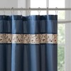 SEVOBAL Shower Curtain Faux Silk with Floral Embroidery and Pintucked Detailing for Elegant Bathroom Decor, Multicolor, 72"*72"*0.13" - 3 of 4
