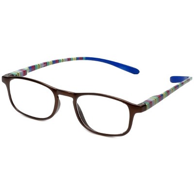 Calabria R771 Designer Unisex Neck Hanging Reading Glasses in Brown +1.00 58 mm