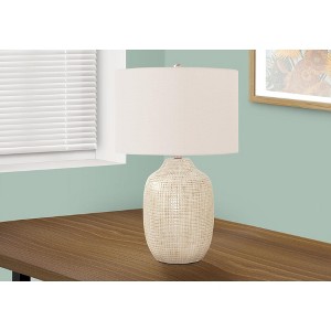 Monarch Specialties Lighting 26inchH Table Lamp Cream Ceramic Ivory / Cream Shade Contemporary - 1 of 4
