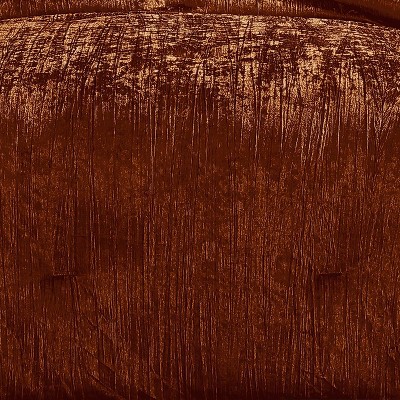 Spice Velvet Twin Comforter Set with Quilted Shams